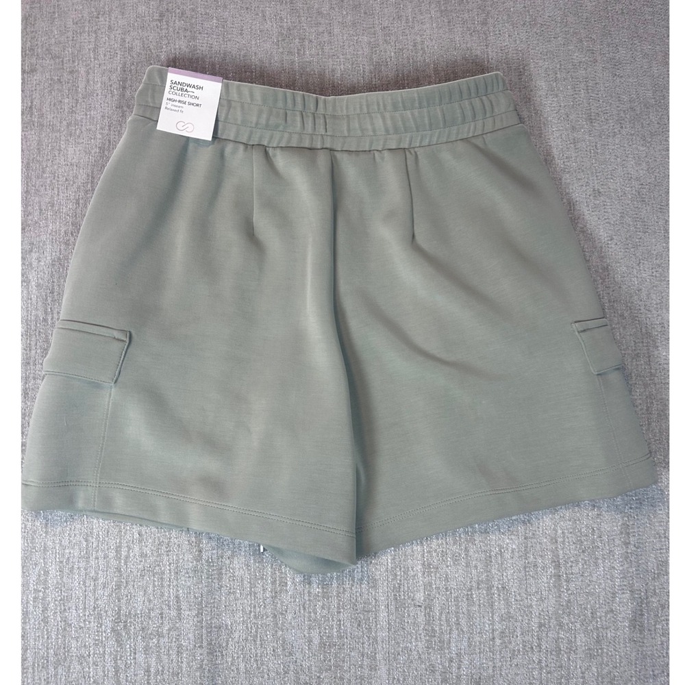 CALIA Womens Sandwash Scuba High-Rise 5" Inseam Shorts Sage Green Small NWT - Picture 5 of 7